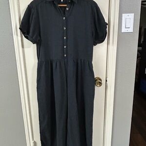 Women's Free People Jumpsuit Romper Wide Leg Black Slightly Textured Size S